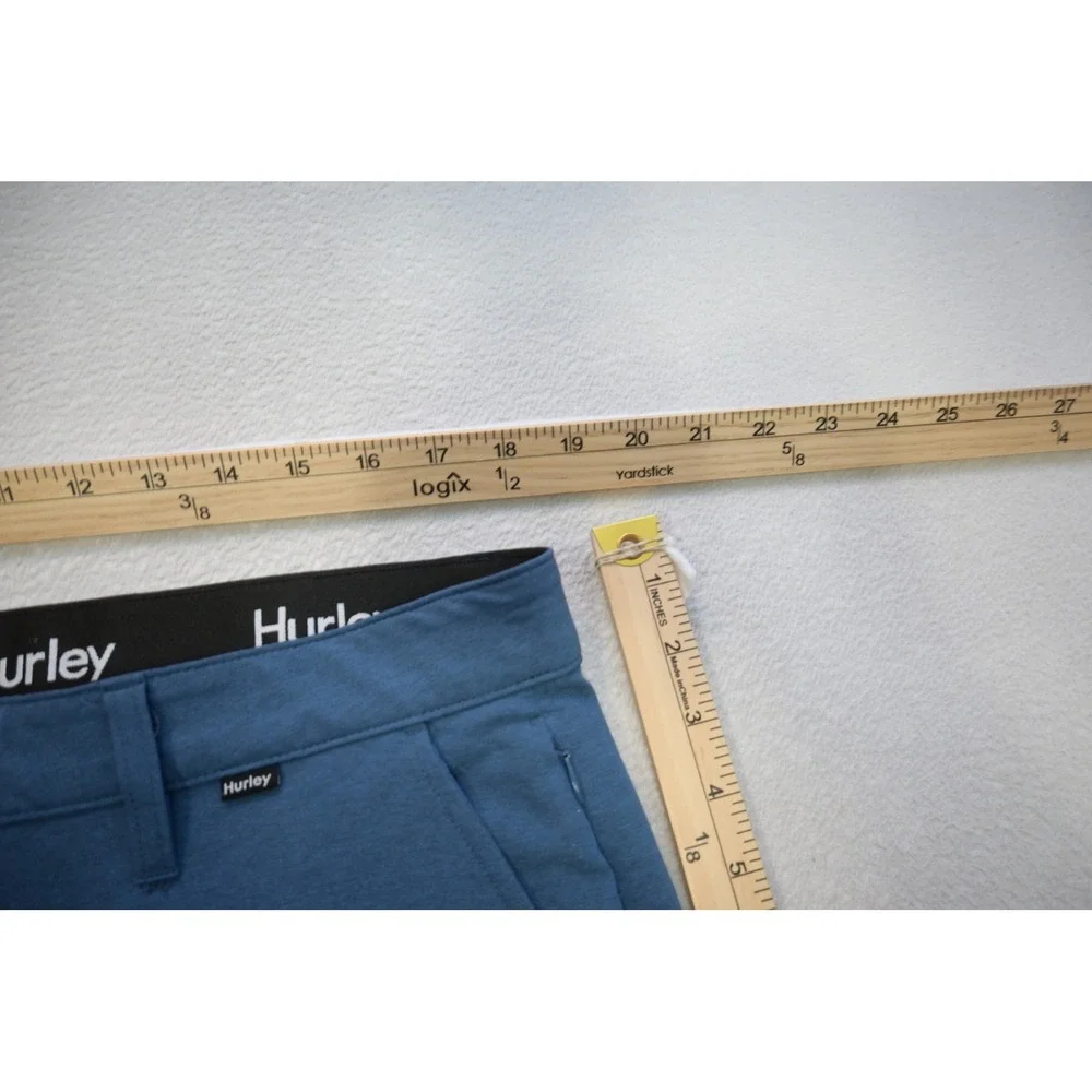 Hurley Hybrid Walk Shorts Mens 36 Blue Golf Athletic Zip Pocket Performance